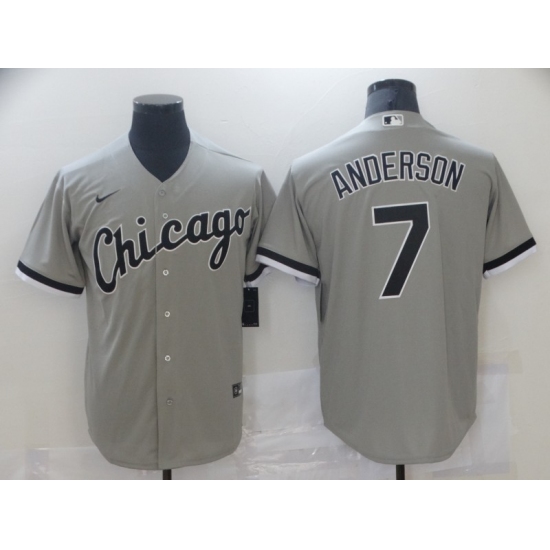Men's Nike Chicago White Sox #7 Tim Anderson Gray Alternate Flex Base Jersey - Ujersey