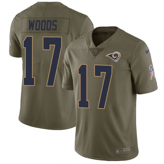 Men's Nike Los Angeles Rams #17 Robert Woods Limited Olive 2017 Salute to Service NFL Jersey - Ujersey