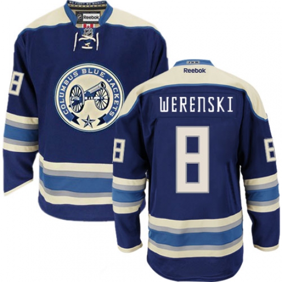 Youth Reebok Columbus Blue Jackets #8 Zach Werenski Premier Navy Blue Third NHL Jersey - Ujersey