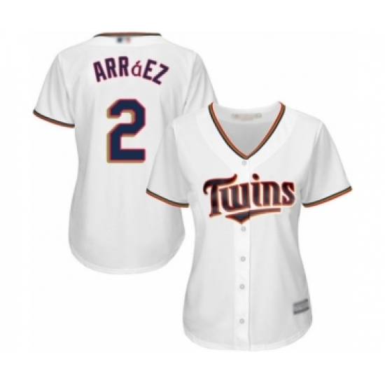 Women's Minnesota Twins #2 Luis Arraez Authentic White Home Cool Base Baseball Player Jersey