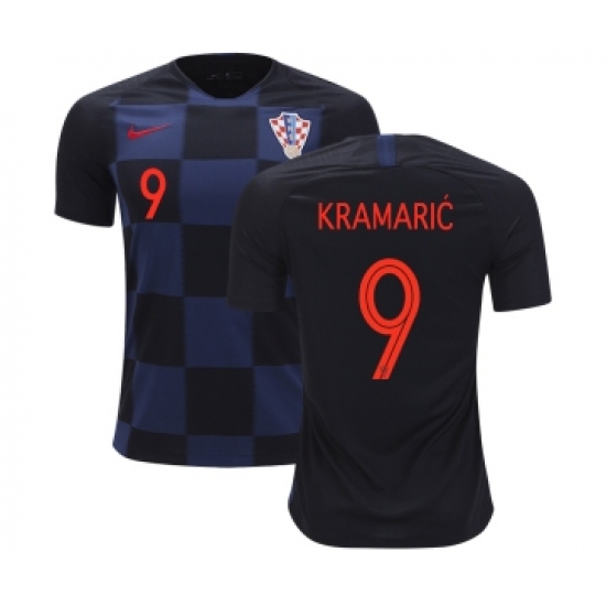 Croatia #9 Kramaric Away Kid Soccer Country Jersey