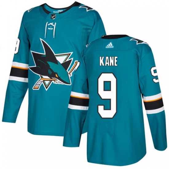 Men's Adidas San Jose Sharks #9 Evander Kane Authentic Teal Green Home NHL Jersey - Ujersey