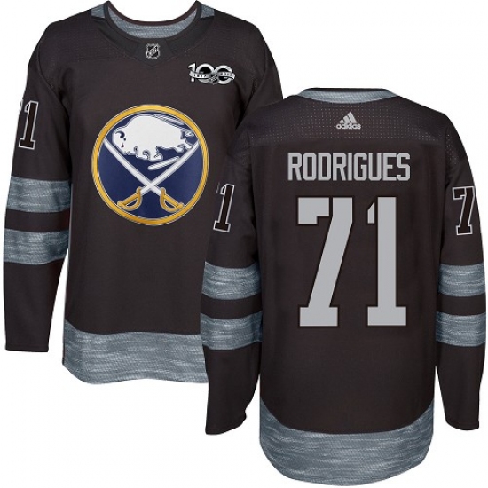 Men's Adidas Buffalo Sabres #71 Evan Rodrigues Authentic Black 1917-2017 100th Anniversary NHL Jersey - Ujersey
