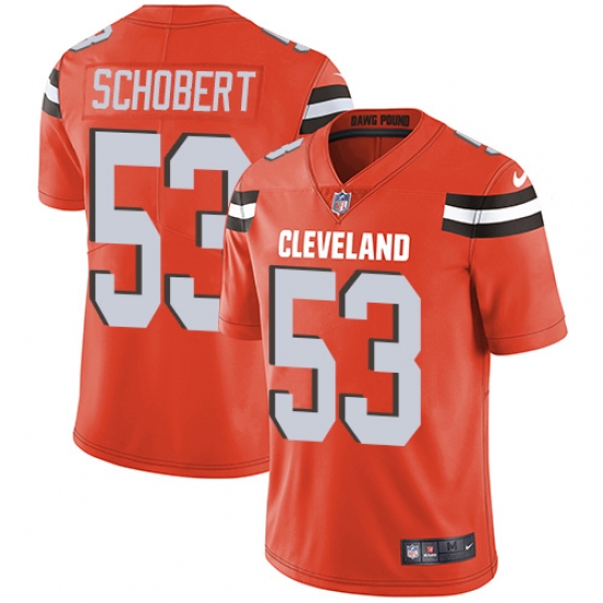 Men's Nike Cleveland Browns #53 Joe Schobert Orange Alternate Vapor Untouchable Limited Player NFL Jersey - Ujersey