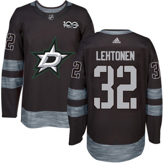 Men's Adidas Dallas Stars #32 Kari Lehtonen Premier Black 1917-2017 100th Anniversary NHL Jersey - Ujersey
