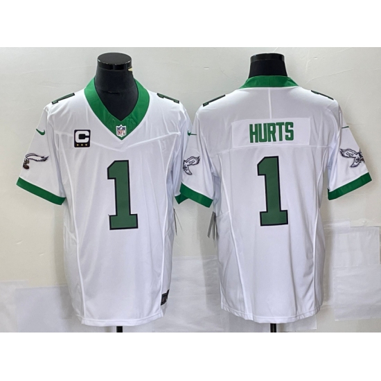Men's Nike Philadelphia Eagles #1 Jalen Hurts White 2023 F.U.S.E. Vapor Untouchable C Stitched Football Jersey - Ujersey