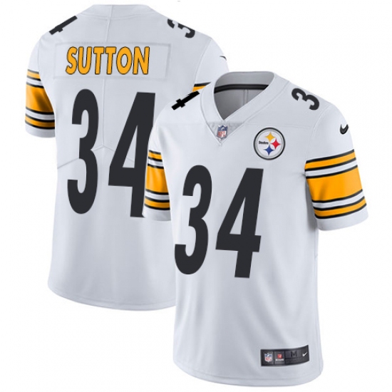 Men's Nike Pittsburgh Steelers #34 Cameron Sutton White Vapor Untouchable Limited Player NFL Jersey - Ujersey