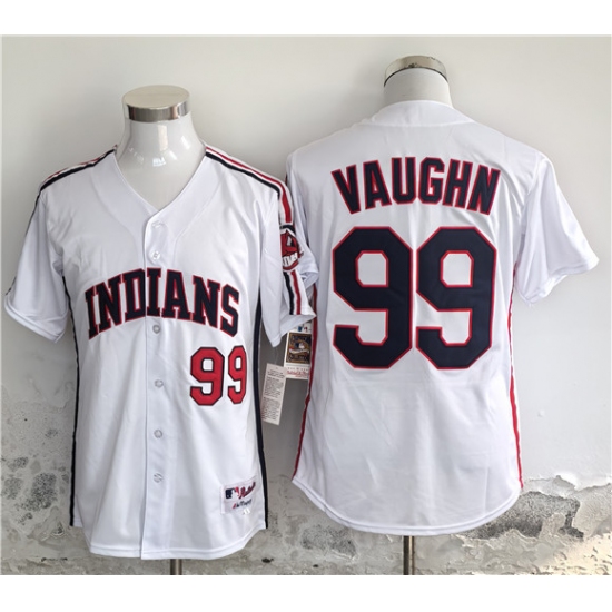 Men's Cleveland Guardians #99 Ricky Vaughn White Stitched Baseball Jersey - Ujersey