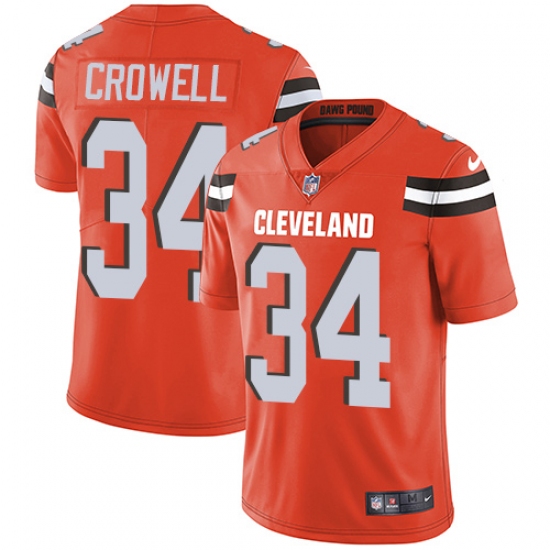 Men's Nike Cleveland Browns #34 Isaiah Crowell Orange Alternate Vapor Untouchable Limited Player NFL Jersey - Ujersey