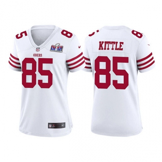 Women's San Francisco 49ers #85 George Kittle White 2023 F U S E Vapor Untouchable Limited Stitched Football 2024 Super Bowl LVIII Jersey - Ujersey