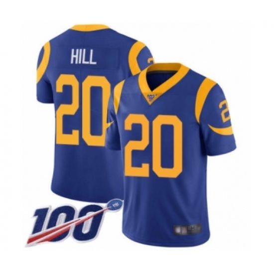 Men's Los Angeles Rams #20 Troy Hill Royal Blue Alternate Vapor Untouchable Limited Player 100th Season Football Jersey - Ujersey