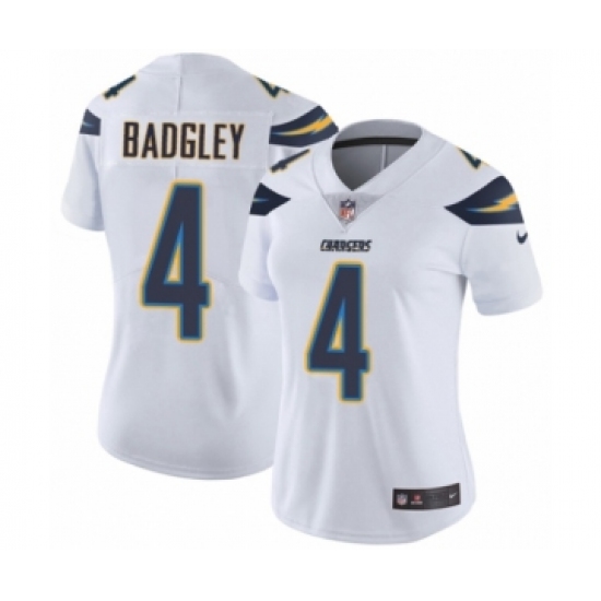 Women's Nike Los Angeles Chargers #4 Michael Badgley White Vapor Untouchable Limited Player NFL Jersey - Ujersey