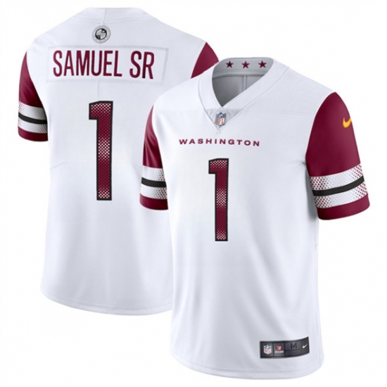 Men's Washington Commanders #1 Deebo Samuel Sr White 2025 Vapor Limited Football Stitched Jersey - Ujersey