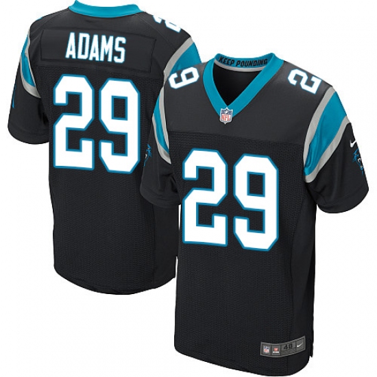 Men's Nike Carolina Panthers #29 Mike Adams Elite Black Team Color NFL Jersey - Ujersey