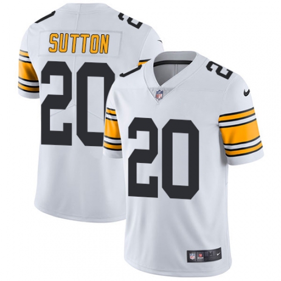 Men's Nike Pittsburgh Steelers #20 Cameron Sutton White Vapor Untouchable Limited Player NFL Jersey - Ujersey