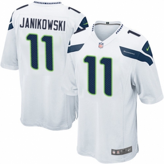 Men's Nike Seattle Seahawks #11 Sebastian Janikowski Game White NFL Jersey - Ujersey