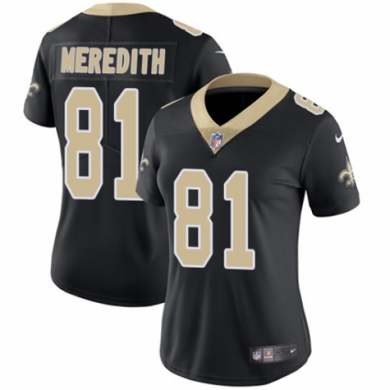 Women's Nike New Orleans Saints #81 Cameron Meredith Black Team Color Vapor Untouchable Limited Player NFL Jersey - Ujersey
