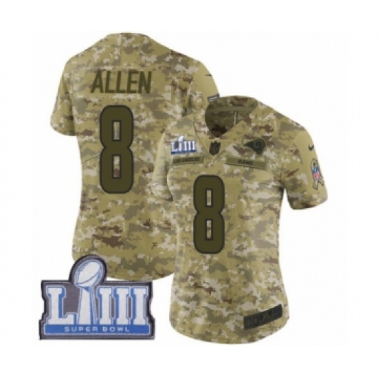 Women's Nike Los Angeles Rams #8 Brandon Allen Limited Camo 2018 Salute to Service Super Bowl LIII Bound NFL Jersey - Ujersey