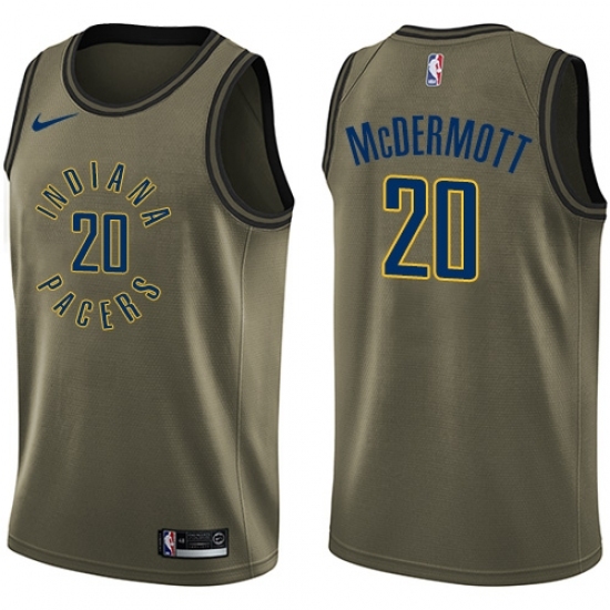 Men's Nike Indiana Pacers #20 Doug McDermott Swingman Green Salute to Service NBA Jersey - Ujersey