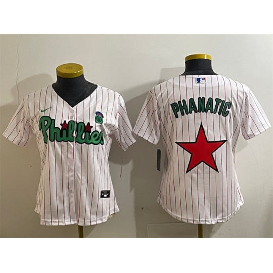 Women's Philadelphia Phillies Phanatic White Green Stitched Baseball Jersey(Run Small) - Ujersey