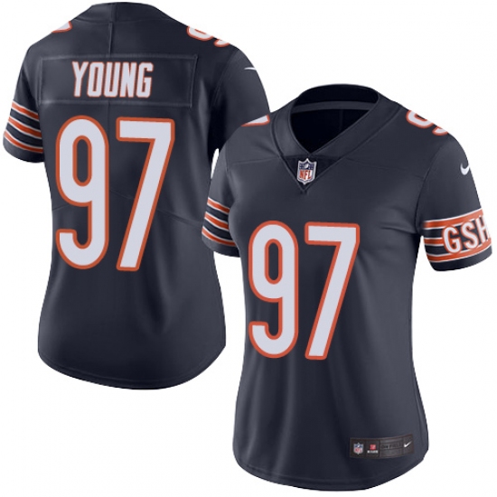 Women's Nike Chicago Bears #97 Willie Young Navy Blue Team Color Vapor Untouchable Limited Player NFL Jersey - Ujersey