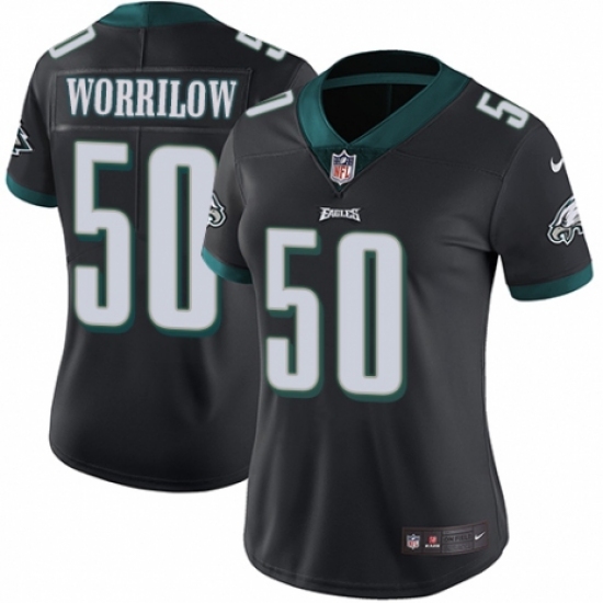 Women's Nike Philadelphia Eagles #50 Paul Worrilow Black Alternate Vapor Untouchable Limited Player NFL Jersey - Ujersey