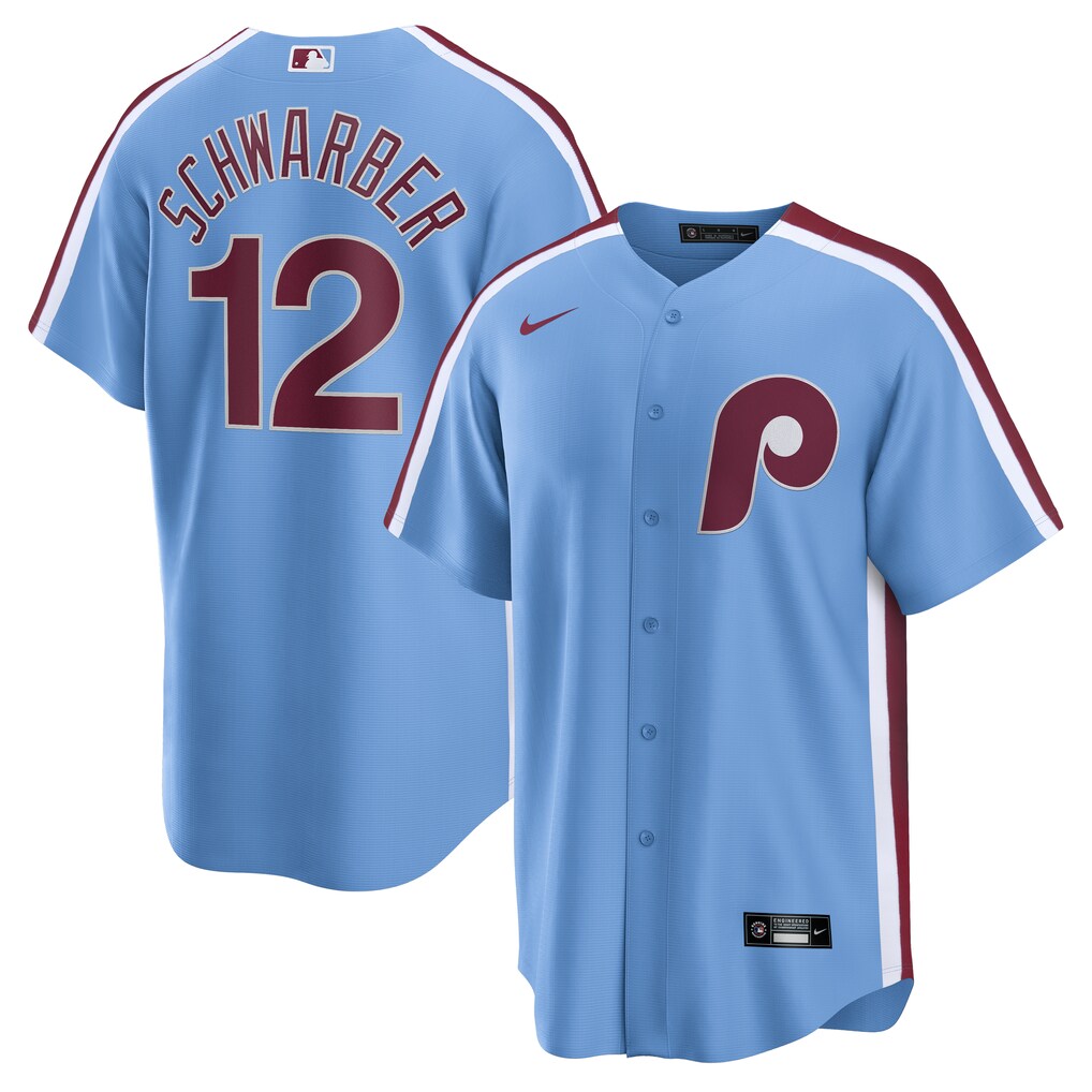 Men's Philadelphia Phillies Kyle Schwarber Nike Light Blue Alternate, 1st Replica Jersey - Ujersey NHL
