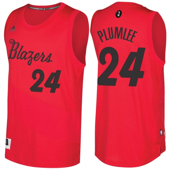 Men's Portland Trail Blazers #24 Mason Plumlee Red 2016-2017 Christmas Day NBA Swingman Jersey - Ujersey