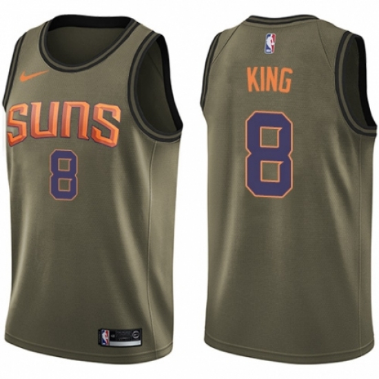 Men's Nike Phoenix Suns #8 George King Swingman Green Salute to Service NBA Jersey - Ujersey