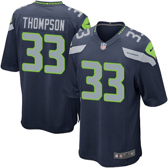 Men's Nike Seattle Seahawks #33 Tedric Thompson Game Steel Blue Team Color NFL Jersey - Ujersey