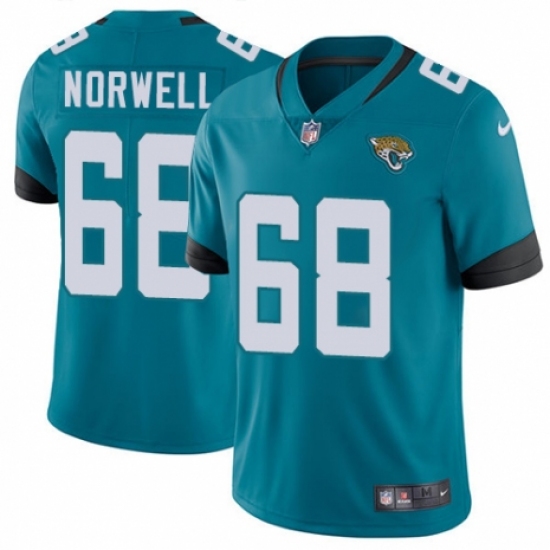 Men's Nike Jacksonville Jaguars #68 Andrew Norwell Black Alternate Vapor Untouchable Limited Player NFL Jersey - Ujersey