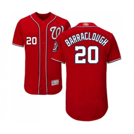 Men's Washington Nationals #20 Kyle Barraclough Red Alternate Flex Base Authentic Collection Baseball Jersey - Ujersey