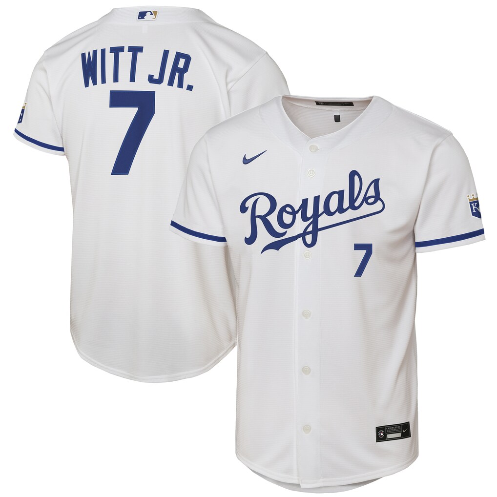 Youth Kansas City Royals Bobby Witt Jr. Nike White Home Stadium Jersey - Ujersey