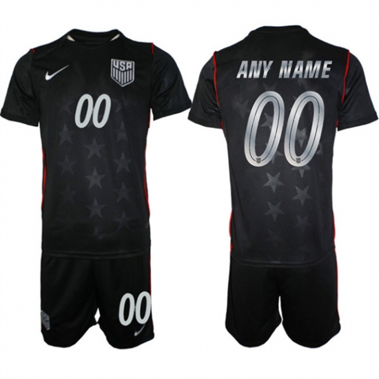 Men's United States Custom Black 2026 Away Soccer Jersey Suit - Ujersey
