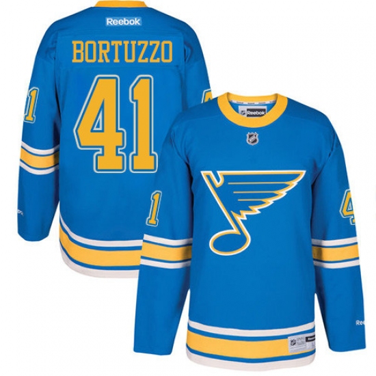 Youth Reebok St. Louis Blues #41 Robert Bortuzzo Authentic Blue 2017 Winter Classic NHL Jersey - Ujersey
