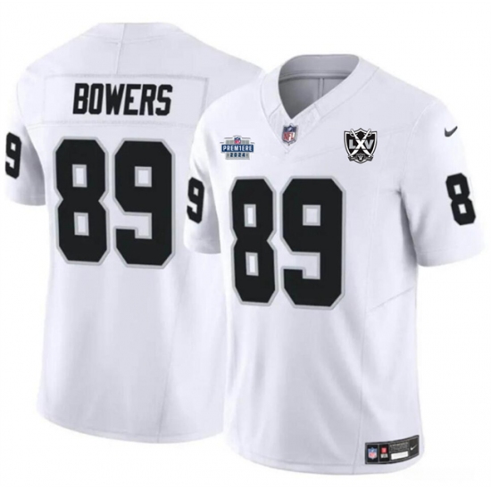 Men's Las Vegas Raiders #89 Brock Bowers White 2024 F.U.S.E 65th Anniversary Vapor Stitched Football Jersey - Ujersey