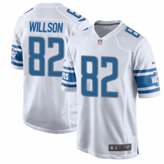 Men's Nike Detroit Lions #82 Luke Willson Game White NFL Jersey - Ujersey