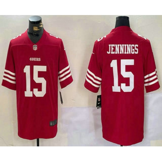 Men's San Francisco 49ers #15 Jauan Jennings Red Vapor Untouchable Limited Stitched Jersey - Ujersey