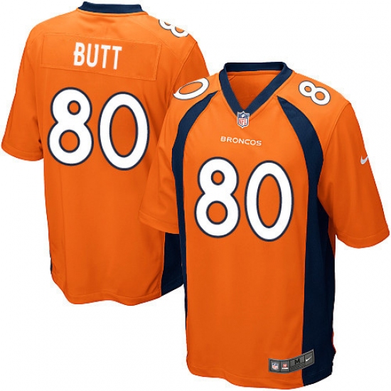 Men's Nike Denver Broncos #80 Jake Butt Game Orange Team Color NFL Jersey - Ujersey
