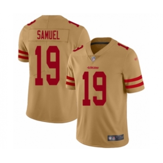 Men's San Francisco 49ers #19 Deebo Samuel Limited Gold Inverted Legend Football Jersey - Ujersey