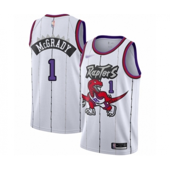 Men's Toronto Raptors #1 Tracy Mcgrady Authentic White Hardwood Classics Basketball Jersey - Ujersey