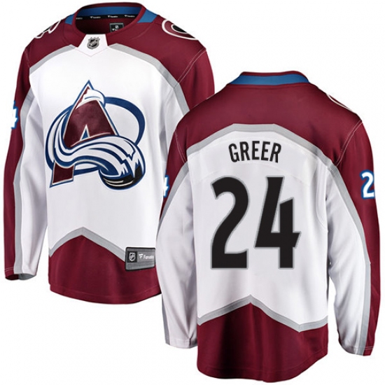 Youth Colorado Avalanche #24 A.J. Greer Fanatics Branded White Away Breakaway NHL Jersey - Ujersey