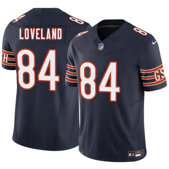 Men's Chicago Bears #84 Colston Lovelandr Navy 2025 Draft F.U.S.E. Vapor Untouchable Limited Football Stitched Jersey - Ujersey