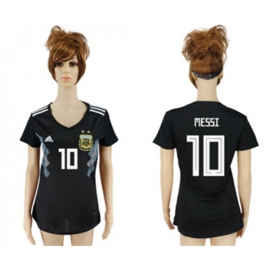 Women's Argentina #10 Messi Away Soccer Country Jersey