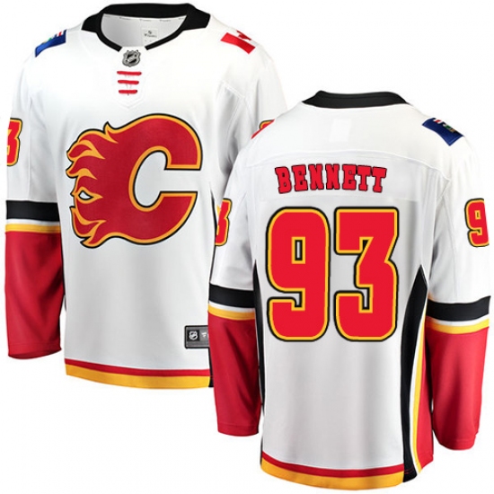 Youth Calgary Flames #93 Sam Bennett Fanatics Branded White Away Breakaway NHL Jersey - Ujersey