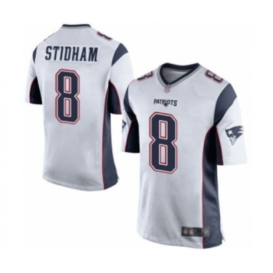 Men's New England Patriots #8 Jarrett Stidham Game White Football Jersey - Ujersey