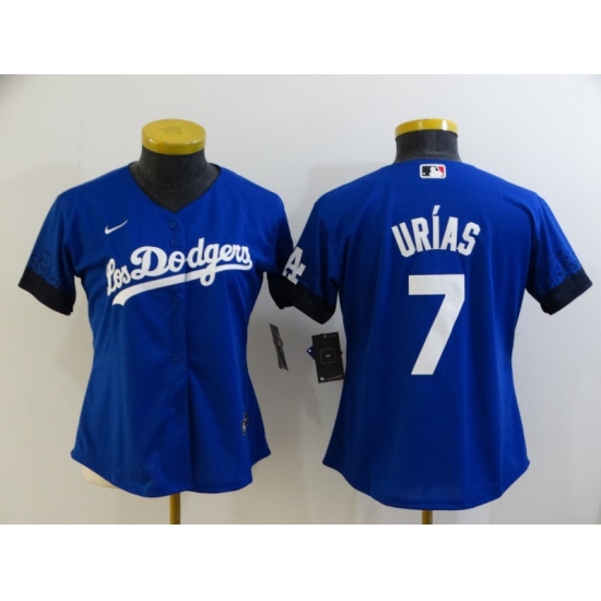 Women's Los Angeles Dodgers #7 Julio Urias Blue City Player Jersey - Ujersey