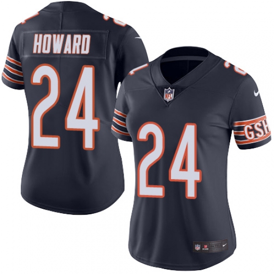 Women's Nike Chicago Bears #24 Jordan Howard Navy Blue Team Color Vapor Untouchable Limited Player NFL Jersey - Ujersey
