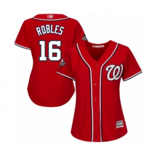 Women's Washington Nationals #16 Victor Robles Authentic Red Alternate 1 Cool Base 2019 World Series Bound Baseball Jersey - Ujersey
