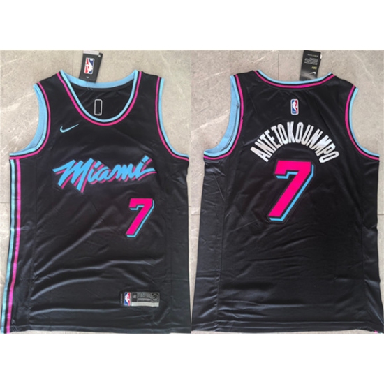 Men's Miami Heat #7 Giannis Antetokounmpo Black 2026 Original Vice Nights Swingman Stitched Basketball Jersey